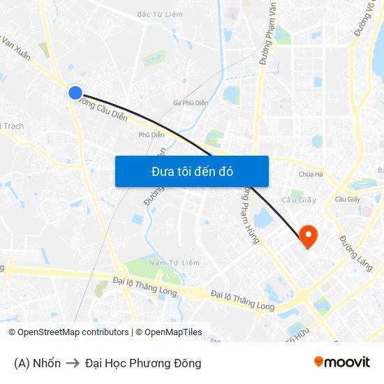 (A) Nhổn to Đại Học Phương Đông map