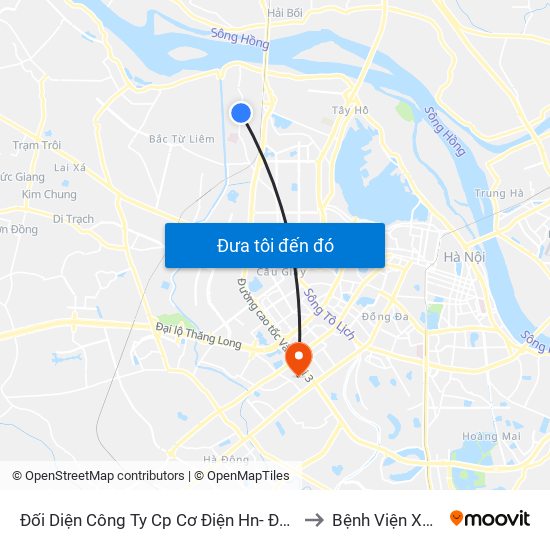 Đối Diện Công Ty Cp Cơ Điện Hn- Đường Đức Thắng to Bệnh Viện Xây Dựng map