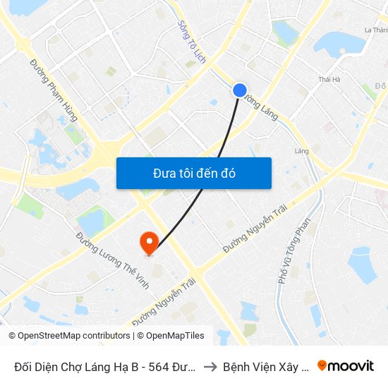 Đối Diện Chợ Láng Hạ B - 564 Đường Láng to Bệnh Viện Xây Dựng map