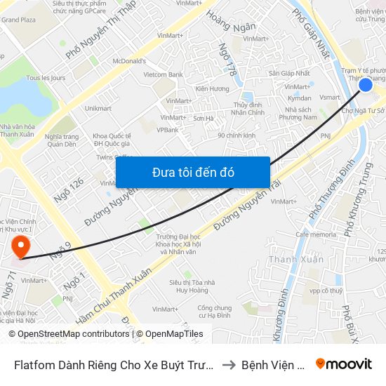 Flatfom Dành Riêng Cho Xe Buýt Trước Nhà 45 Đường Láng to Bệnh Viện Xây Dựng map