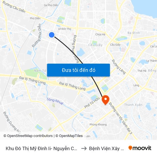 Khu Đô Thị Mỹ Đình Ii- Nguyễn Cơ Thạch to Bệnh Viện Xây Dựng map