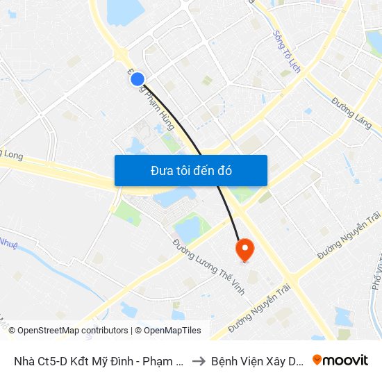 Nhà Ct5-D Kđt Mỹ Đình - Phạm Hùng to Bệnh Viện Xây Dựng map