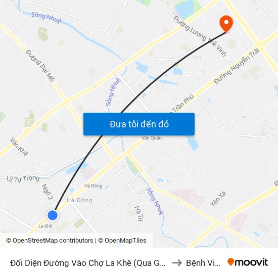 Đối Diện Đường Vào Chợ La Khê (Qua Ga Metro La Khê) - 405 Quang Trung (Hà Đông) to Bệnh Viện Xây Dựng map