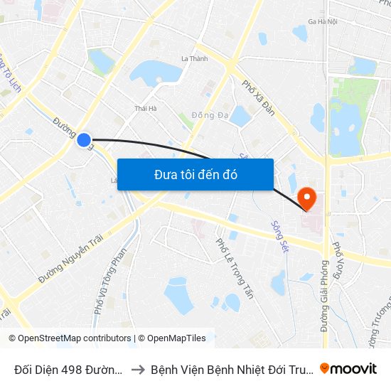 Đối Diện 498 Đường Láng to Bệnh Viện Bệnh Nhiệt Đới Trung Ương map