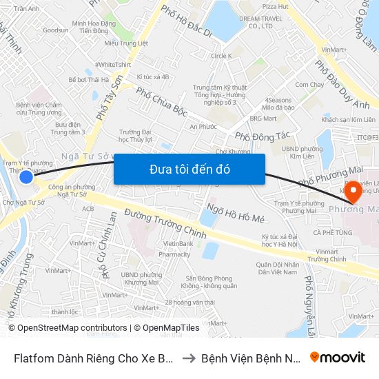 Flatfom Dành Riêng Cho Xe Buýt Trước Nhà 45 Đường Láng to Bệnh Viện Bệnh Nhiệt Đới Trung Ương map