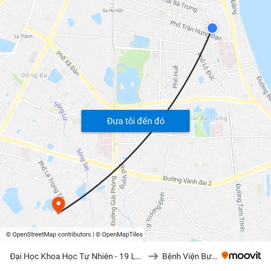 Đại Học Khoa Học Tự Nhiên - 19 Lê Thánh Tông to Bệnh Viện Bưu Điện map