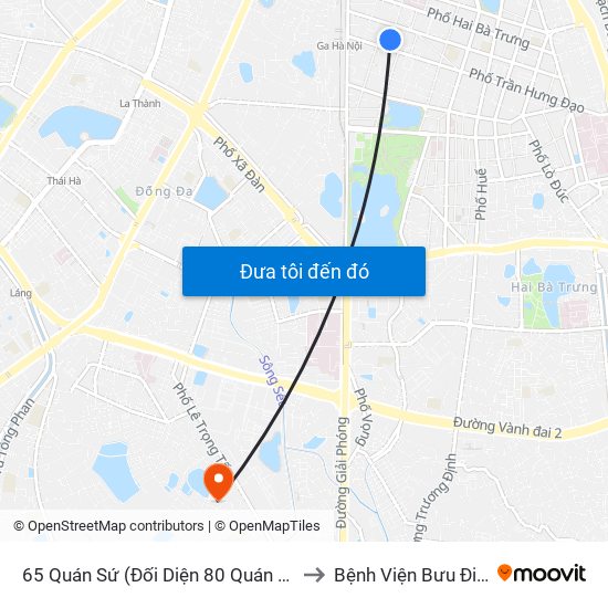 65 Quán Sứ (Đối Diện 80 Quán Sứ) to Bệnh Viện Bưu Điện map