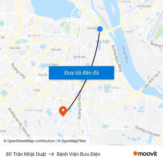 80 Trần Nhật Duật to Bệnh Viện Bưu Điện map