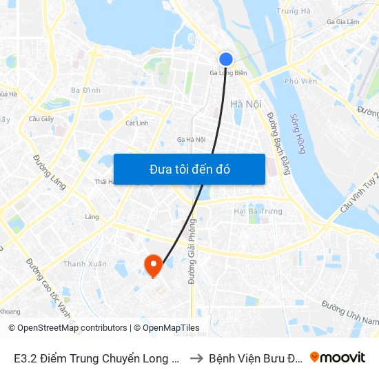 E3.2 Điểm Trung Chuyển Long Biên to Bệnh Viện Bưu Điện map