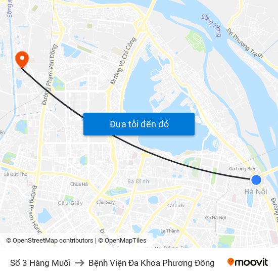 Số 3 Hàng Muối to Bệnh Viện Đa Khoa Phương Đông map