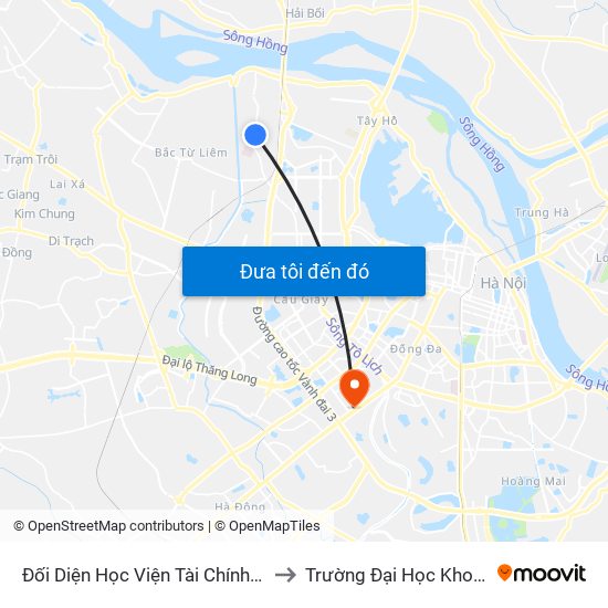 Đối Diện Học Viện Tài Chính - Đường Đức Thắng to Trường Đại Học Khoa Học Tự Nhiên map