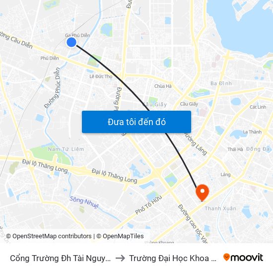 Cổng Trường Đh Tài Nguyên Môi Trường to Trường Đại Học Khoa Học Tự Nhiên map