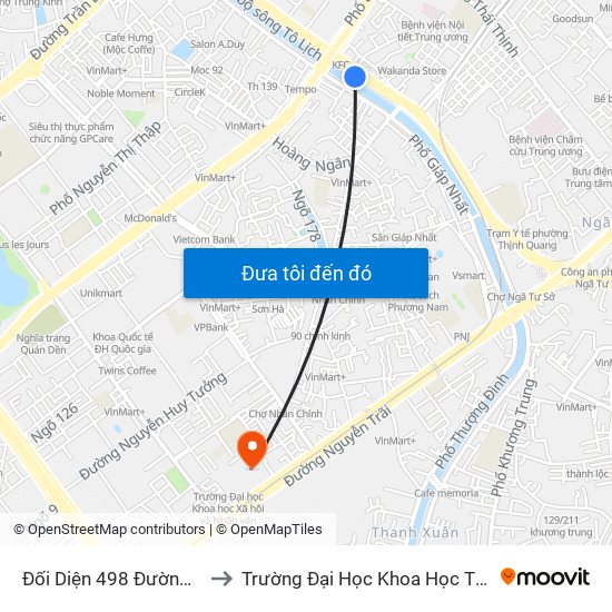 Đối Diện 498 Đường Láng to Trường Đại Học Khoa Học Tự Nhiên map