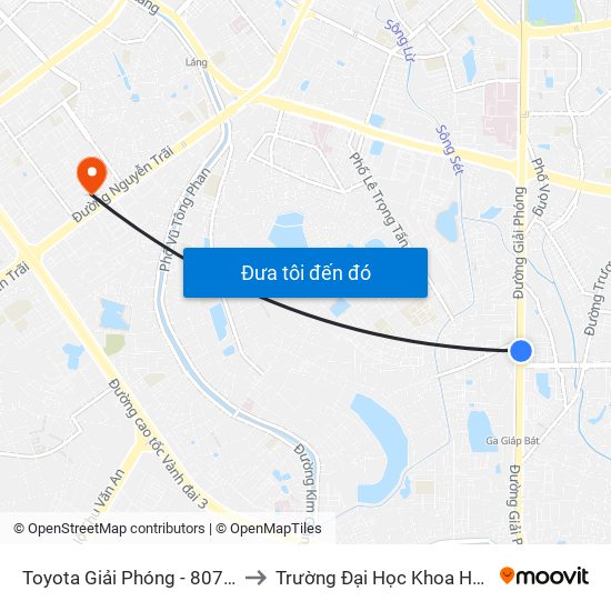 Toyota Giải Phóng - 807 Giải Phóng to Trường Đại Học Khoa Học Tự Nhiên map