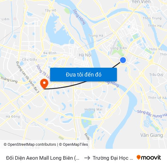 Đối Diện Aeon Mall Long Biên (Cột Điện T4a/2a-B Đường Cổ Linh) to Trường Đại Học Khoa Học Tự Nhiên map