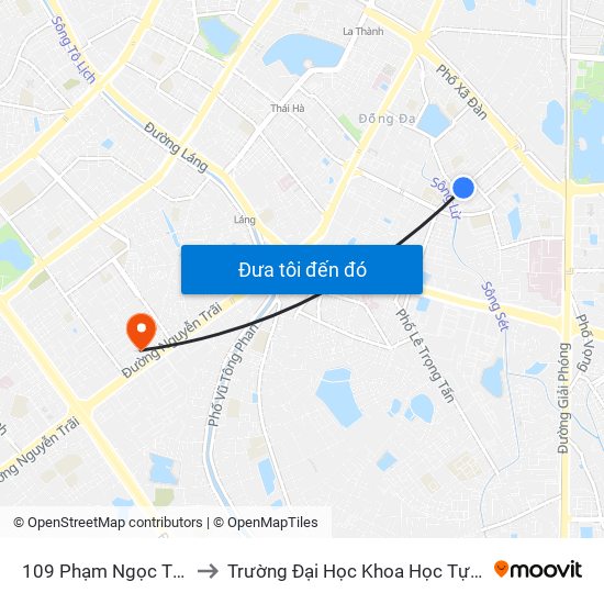 109 Phạm Ngọc Thạch to Trường Đại Học Khoa Học Tự Nhiên map