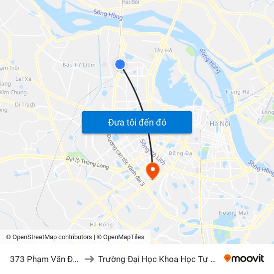 373 Phạm Văn Đồng to Trường Đại Học Khoa Học Tự Nhiên map