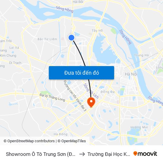 Showroom Ô Tô Trung Sơn (Đối Diện 315 Phạm Văn Đồng) to Trường Đại Học Khoa Học Tự Nhiên map