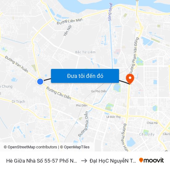 Hè Giữa Nhà Số 55-57 Phố Nhổn to ĐạI HọC NguyễN TrãI map