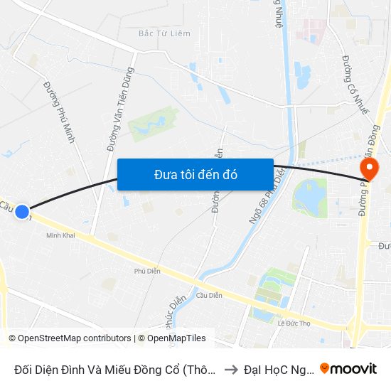 Đối Diện Đình Và Miếu Đồng Cổ (Thôn Nguyên Xá) - Đường 32 to ĐạI HọC NguyễN TrãI map