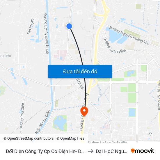 Đối Diện Công Ty Cp Cơ Điện Hn- Đường Đức Thắng to ĐạI HọC NguyễN TrãI map