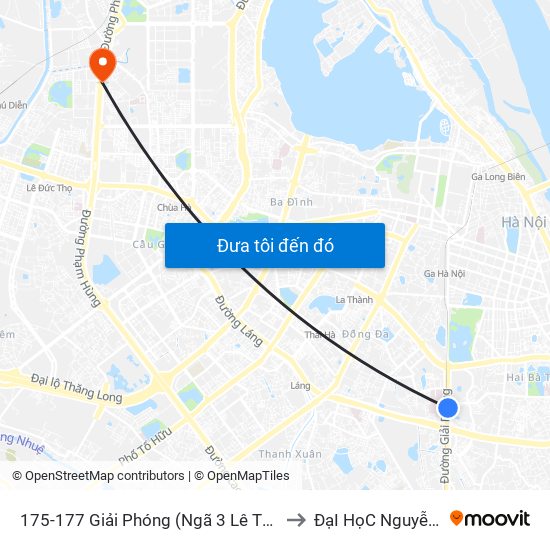 175-177 Giải Phóng (Ngã 3 Lê Thanh Nghị) to ĐạI HọC NguyễN TrãI map