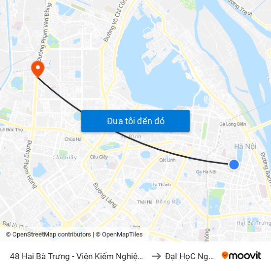 48 Hai Bà Trưng - Viện Kiểm Nghiệm Thuốc Trung Ương to ĐạI HọC NguyễN TrãI map