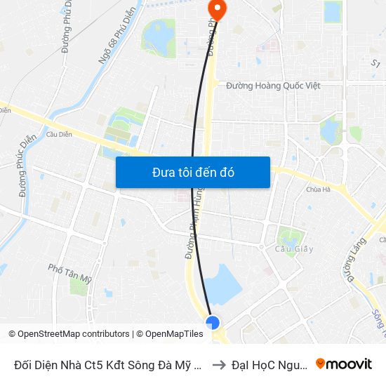 Đối Diện Nhà Ct5 Kđt Sông Đà Mỹ Đình - Phạm Hùng to ĐạI HọC NguyễN TrãI map