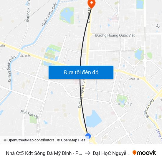 Nhà Ct5 Kđt Sông Đà Mỹ Đình - Phạm Hùng to ĐạI HọC NguyễN TrãI map