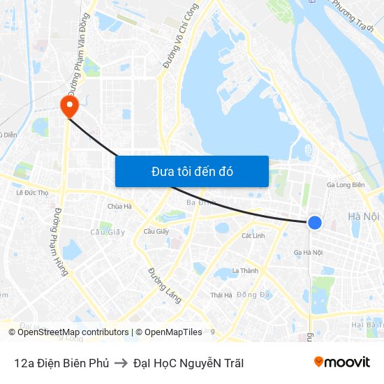 12a Điện Biên Phủ to ĐạI HọC NguyễN TrãI map