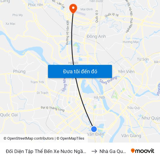 Đối Diện Tập Thể Bến Xe Nước Ngầm Hà Nội - Ngọc Hồi to Nhà Ga Quốc Tế T2 map