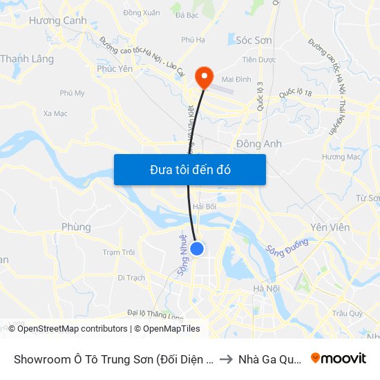Showroom Ô Tô Trung Sơn (Đối Diện 315 Phạm Văn Đồng) to Nhà Ga Quốc Tế T2 map