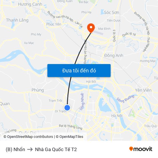 (B) Nhổn to Nhà Ga Quốc Tế T2 map