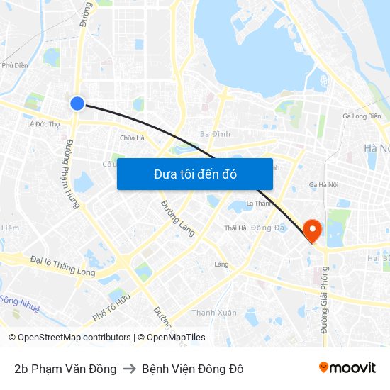 2b Phạm Văn Đồng to Bệnh Viện Đông Đô map