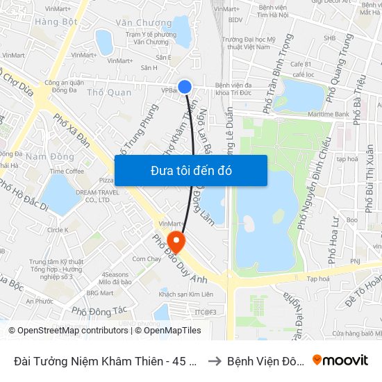 Đài Tưởng Niệm Khâm Thiên - 45 Khâm Thiên to Bệnh Viện Đông Đô map