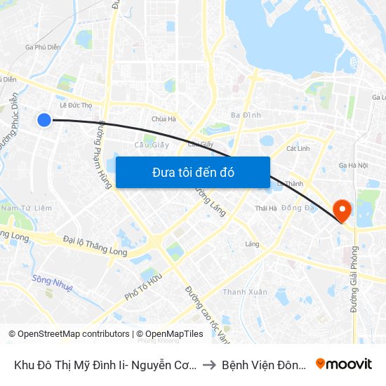 Khu Đô Thị Mỹ Đình Ii- Nguyễn Cơ Thạch to Bệnh Viện Đông Đô map