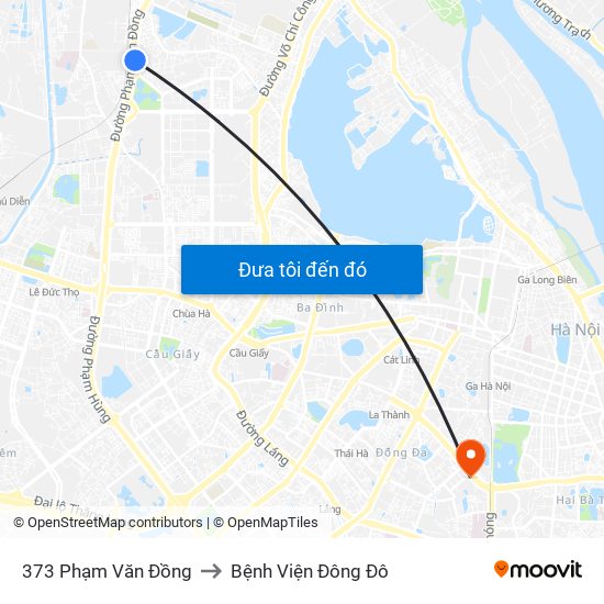 373 Phạm Văn Đồng to Bệnh Viện Đông Đô map