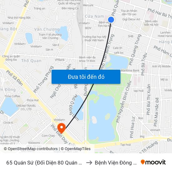 65 Quán Sứ (Đối Diện 80 Quán Sứ) to Bệnh Viện Đông Đô map