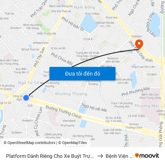 Platform Dành Riêng Cho Xe Buýt Trước Nhà 604 Trường Chinh to Bệnh Viện Đông Đô map