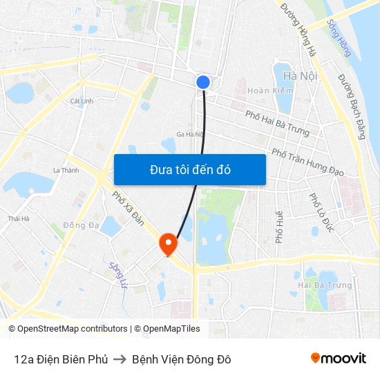 12a Điện Biên Phủ to Bệnh Viện Đông Đô map