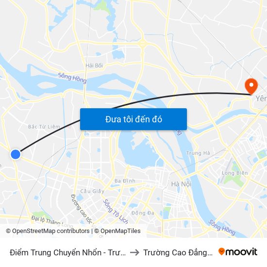 Điểm Trung Chuyển Nhổn - Trường Đại Học Công Nghiệp Hà Nội - Đường 32 to Trường Cao Đẳng Xây Dựng Công Trình Đô Thị map
