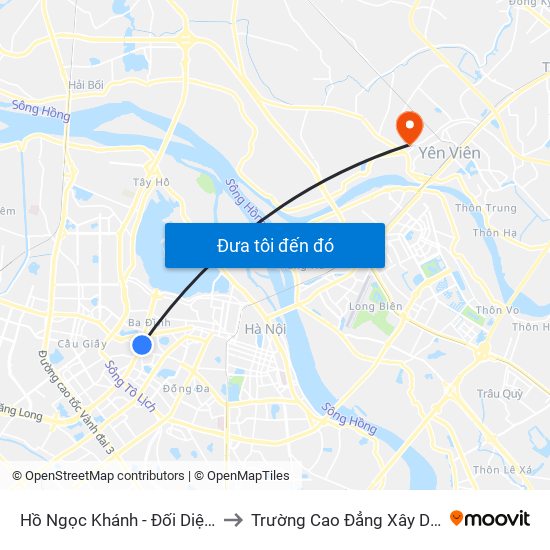 Hồ Ngọc Khánh - Đối Diện 37 Nguyễn Chí Thanh to Trường Cao Đẳng Xây Dựng Công Trình Đô Thị map