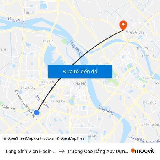 Làng Sinh Viên Hacinco - Nguyễn Tuân to Trường Cao Đẳng Xây Dựng Công Trình Đô Thị map