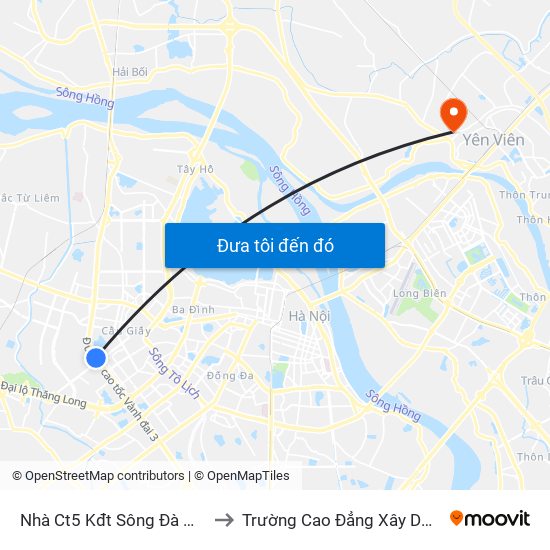 Nhà Ct5 Kđt Sông Đà Mỹ Đình - Phạm Hùng to Trường Cao Đẳng Xây Dựng Công Trình Đô Thị map