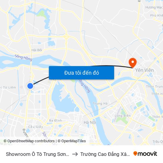 Showroom Ô Tô Trung Sơn (Đối Diện 315 Phạm Văn Đồng) to Trường Cao Đẳng Xây Dựng Công Trình Đô Thị map