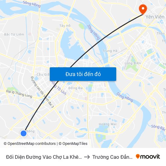 Đối Diện Đường Vào Chợ La Khê (Qua Ga Metro La Khê) - 405 Quang Trung (Hà Đông) to Trường Cao Đẳng Xây Dựng Công Trình Đô Thị map