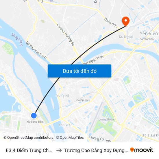 E3.4 Điểm Trung Chuyển Long Biên to Trường Cao Đẳng Xây Dựng Công Trình Đô Thị map