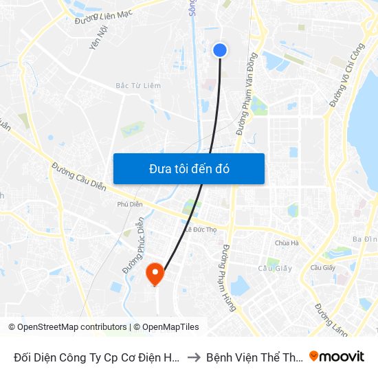 Đối Diện Công Ty Cp Cơ Điện Hn- Đường Đức Thắng to Bệnh Viện Thể Thao Việt Nam map