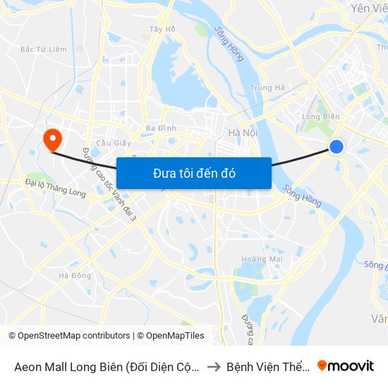 Aeon Mall Long Biên (Đối Diện Cột Điện T4a/2a-B Đường Cổ Linh) to Bệnh Viện Thể Thao Việt Nam map