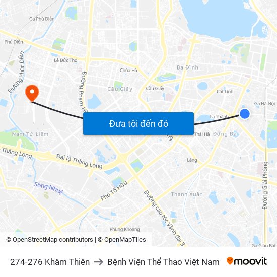 274-276 Khâm Thiên to Bệnh Viện Thể Thao Việt Nam map